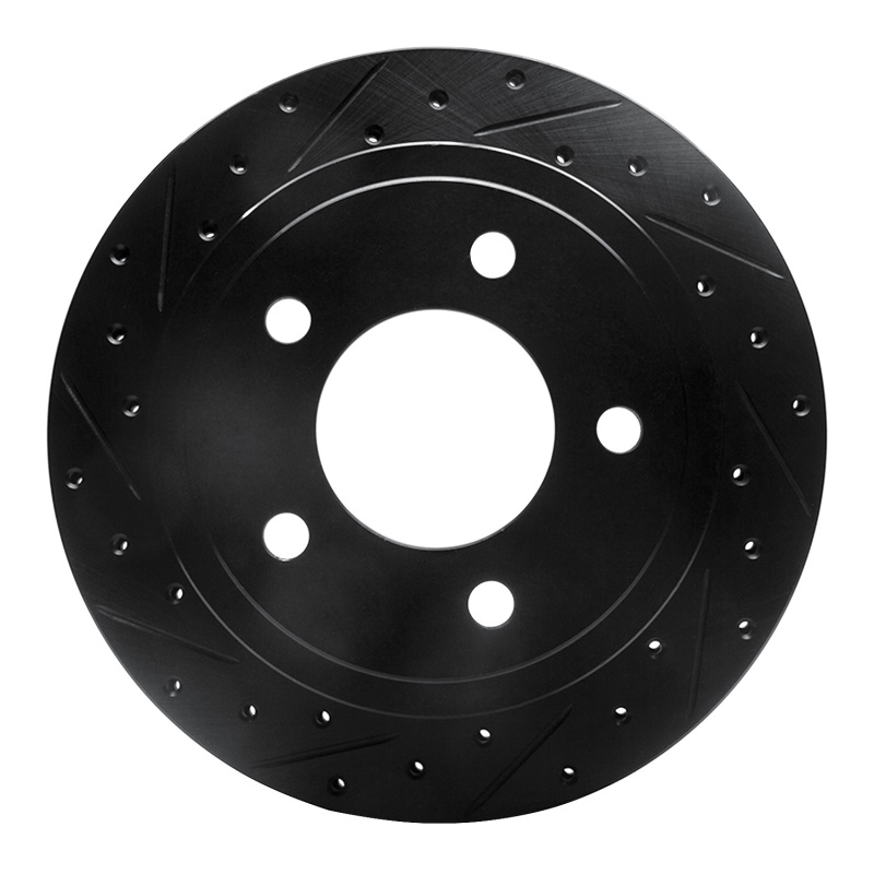 Dodge Ram 1500 Van Brake Rotor (1) - Rear Left - R1 Concepts - Drilled & Slotted - Black - 2003
